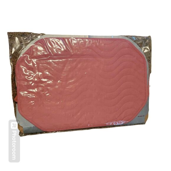 NIP Vintage Tiffany Pink 12 Piece Set Placemats, Napkins, Wooden Napkin Rings - Picture 2 of 2